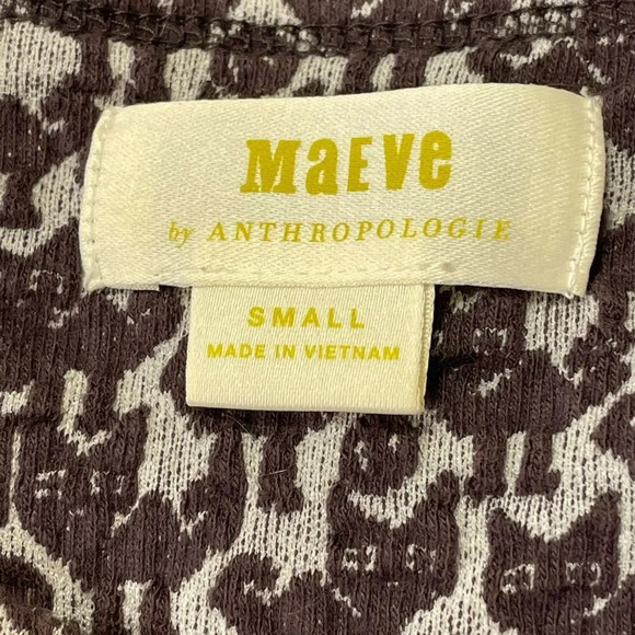 MAEVE by ANTHROPOLOGIE Tomcat Top in Black Motif‎ - Picture 7 of 8